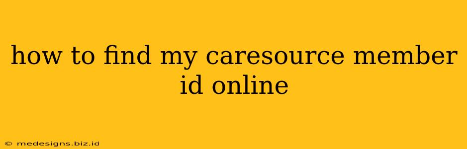 how to find my caresource member id online