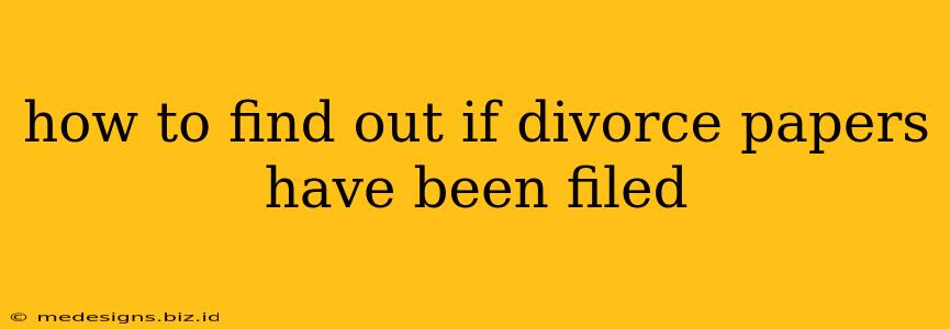 how to find out if divorce papers have been filed