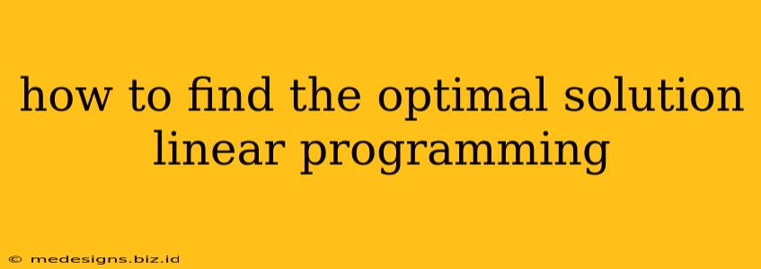 how to find the optimal solution linear programming
