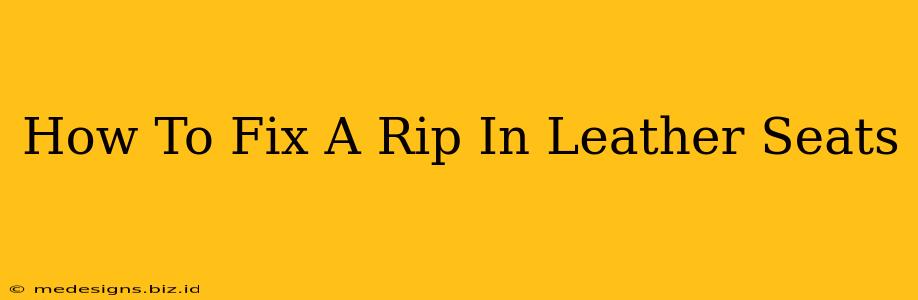 How To Fix A Rip In Leather Seats
