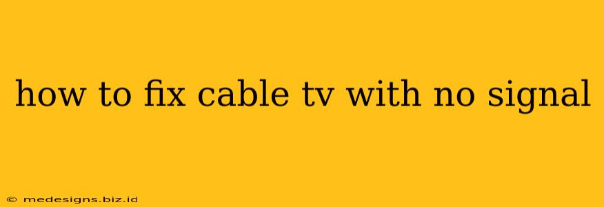 how to fix cable tv with no signal