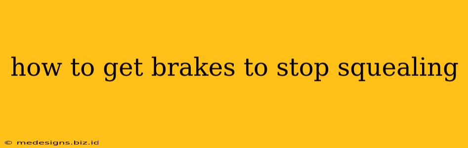 how to get brakes to stop squealing