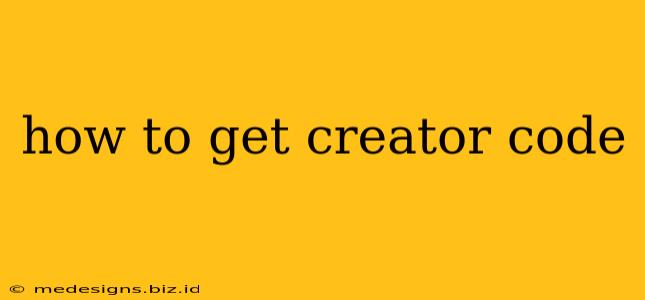 how to get creator code