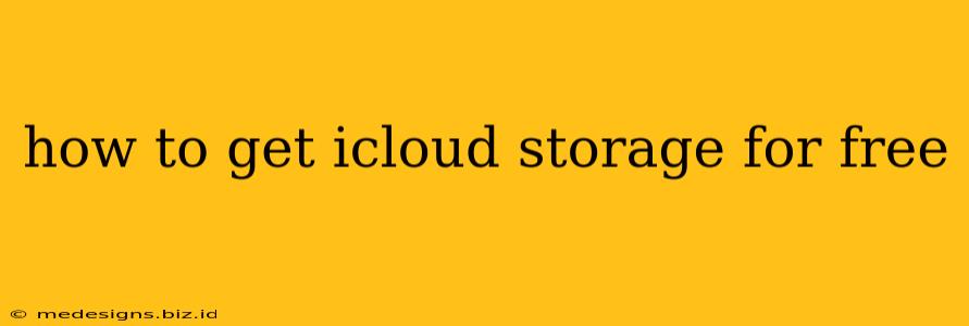how to get icloud storage for free
