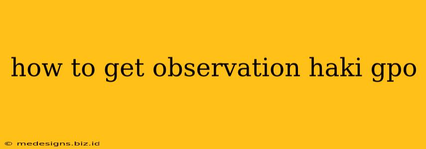 how to get observation haki gpo