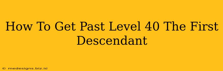 How To Get Past Level 40 The First Descendant