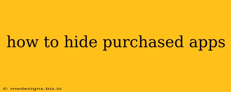 how to hide purchased apps