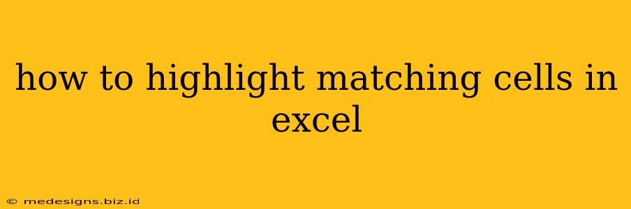 how to highlight matching cells in excel