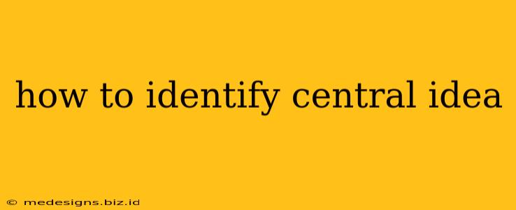 how to identify central idea