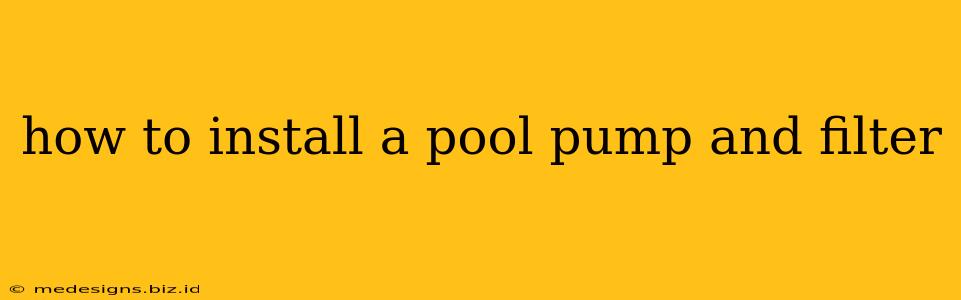 how to install a pool pump and filter