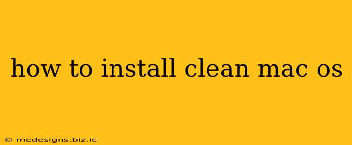 how to install clean mac os