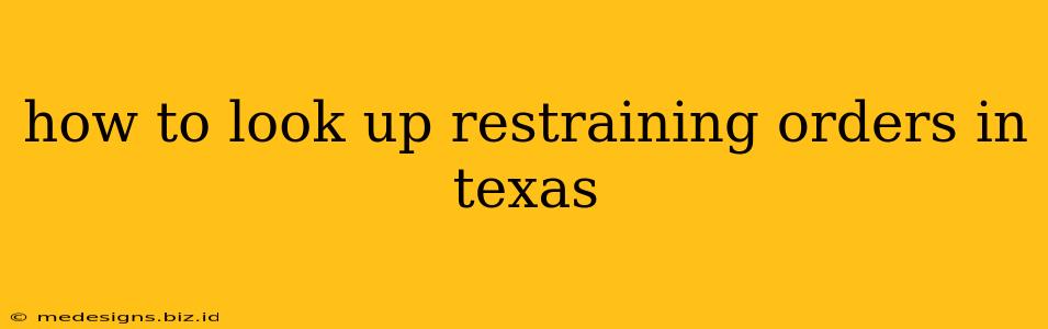 how to look up restraining orders in texas