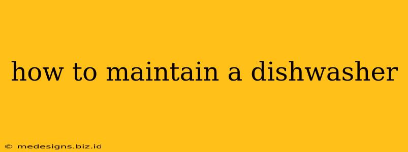 how to maintain a dishwasher