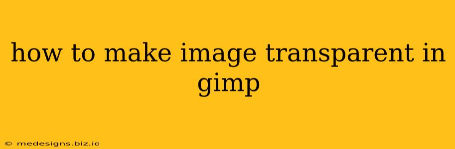 how to make image transparent in gimp