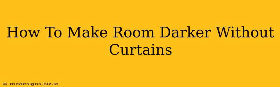 How To Make Room Darker Without Curtains