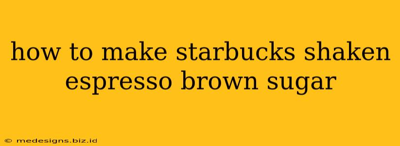 how to make starbucks shaken espresso brown sugar