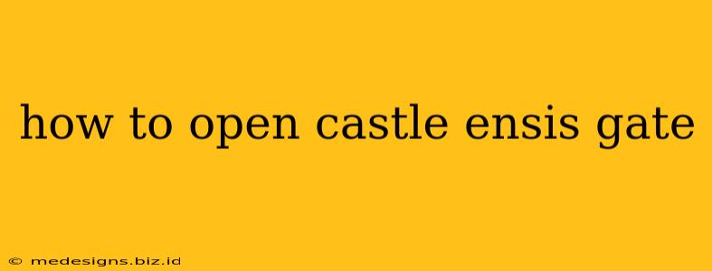 how to open castle ensis gate