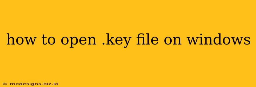 how to open .key file on windows