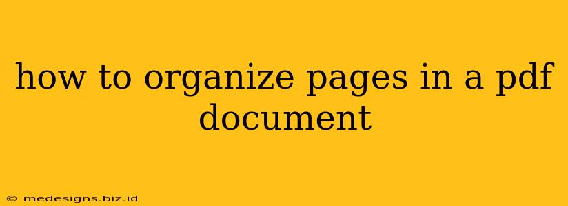 how to organize pages in a pdf document