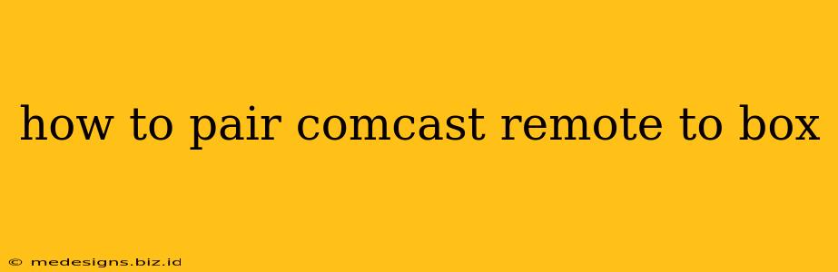 how to pair comcast remote to box