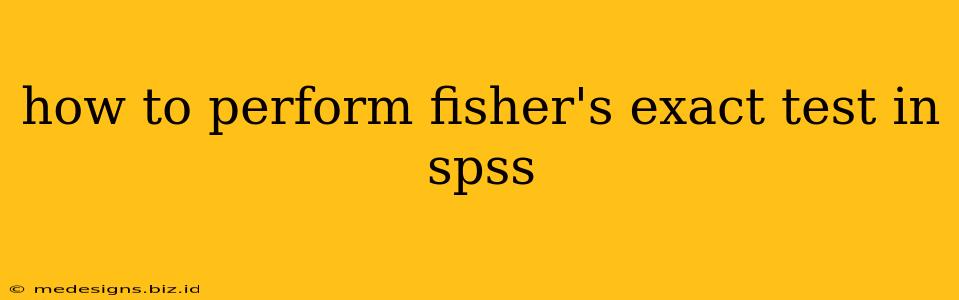 how to perform fisher's exact test in spss