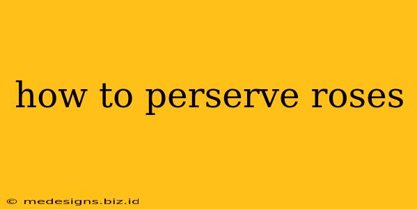 how to perserve roses