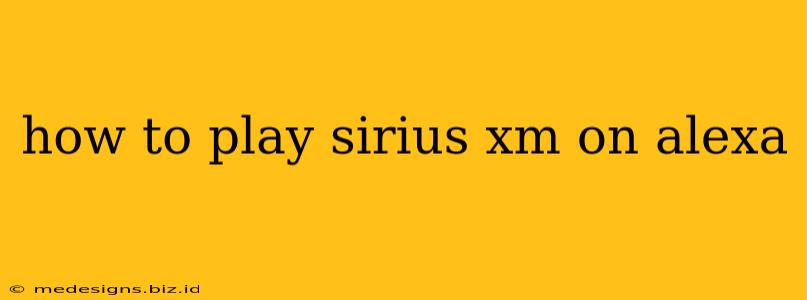 how to play sirius xm on alexa