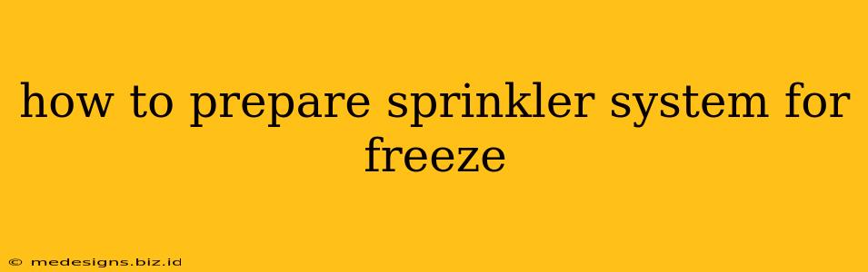 how to prepare sprinkler system for freeze