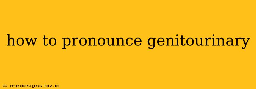 how to pronounce genitourinary