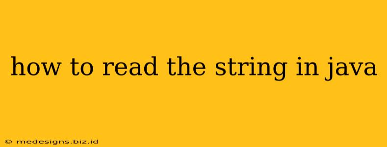 how to read the string in java