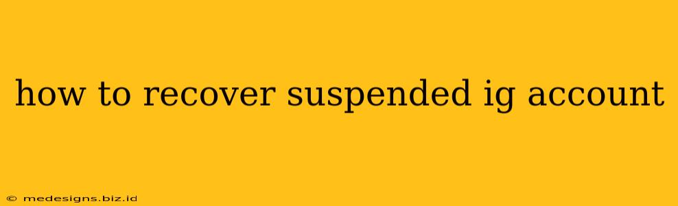 how to recover suspended ig account