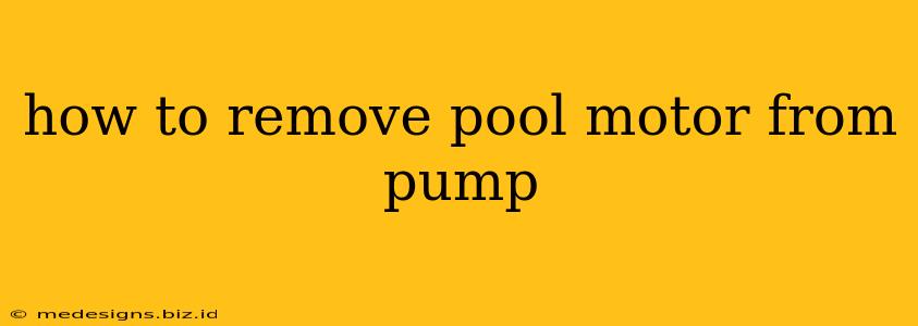 how to remove pool motor from pump