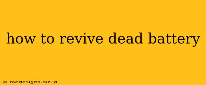 how to revive dead battery