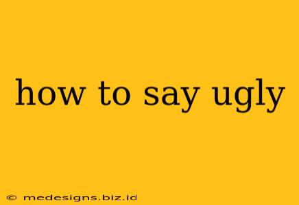 how to say ugly