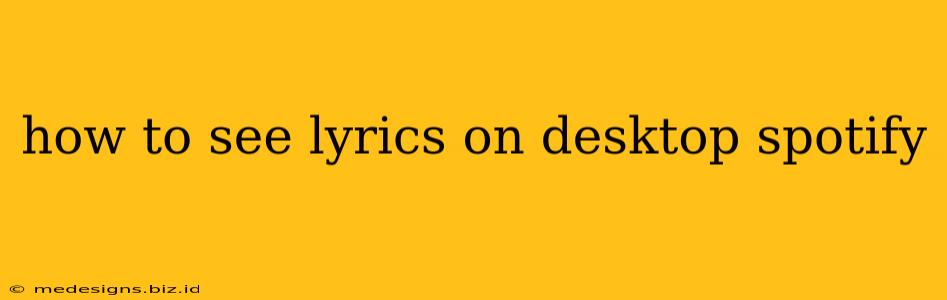 how to see lyrics on desktop spotify