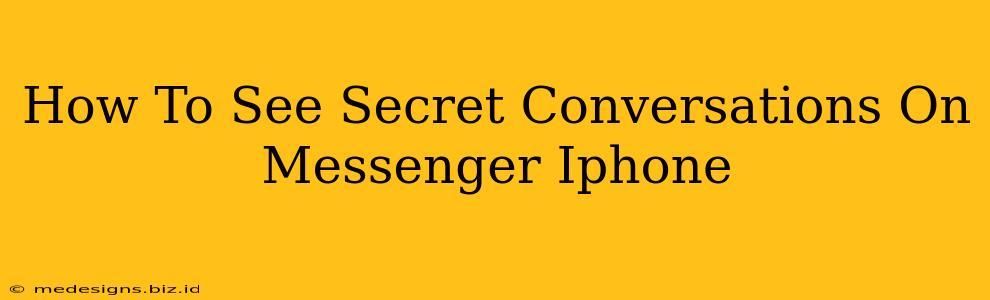 How To See Secret Conversations On Messenger Iphone