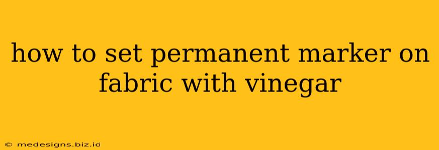how to set permanent marker on fabric with vinegar