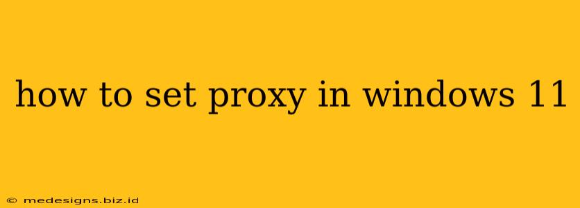how to set proxy in windows 11