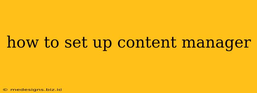 how to set up content manager