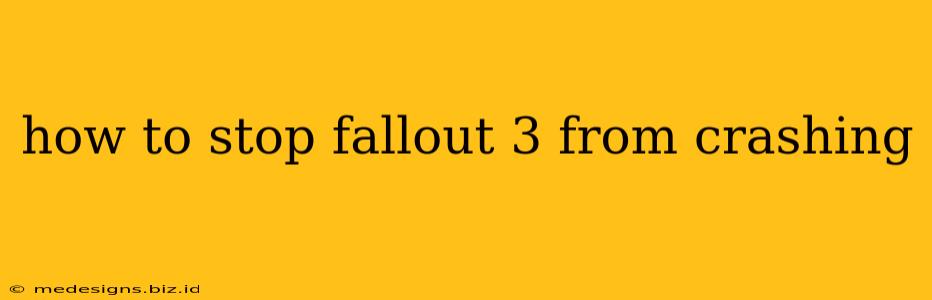 how to stop fallout 3 from crashing