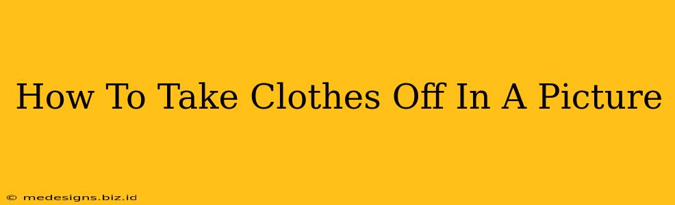 How To Take Clothes Off In A Picture