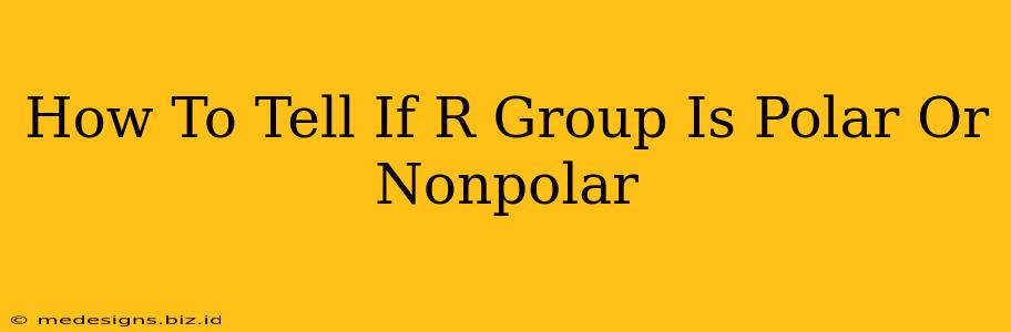 How To Tell If R Group Is Polar Or Nonpolar