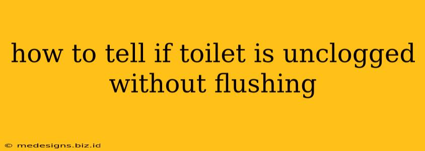 how to tell if toilet is unclogged without flushing