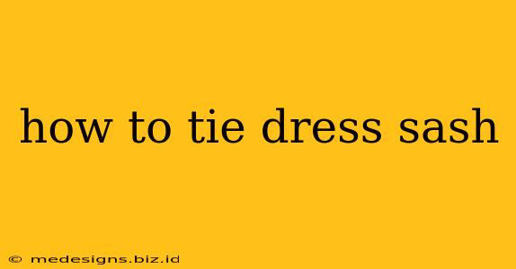 how to tie dress sash