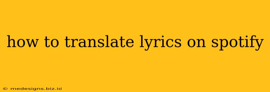 how to translate lyrics on spotify