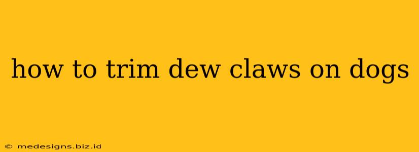 how to trim dew claws on dogs