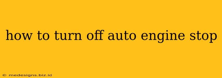 how to turn off auto engine stop