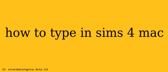 how to type in sims 4 mac