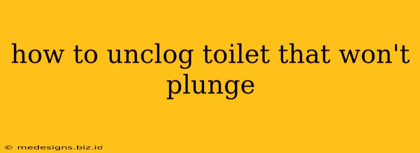 how to unclog toilet that won't plunge