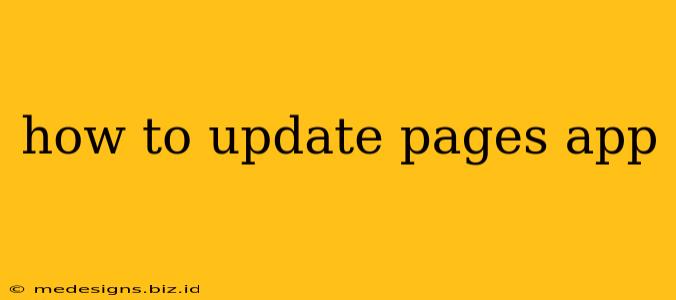 how to update pages app